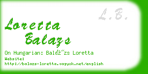 loretta balazs business card